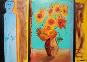 Blue Boy with Sunflowers